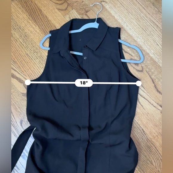 Black Midi Shirt Dress with tie belt EUC - Picture 10 of 11